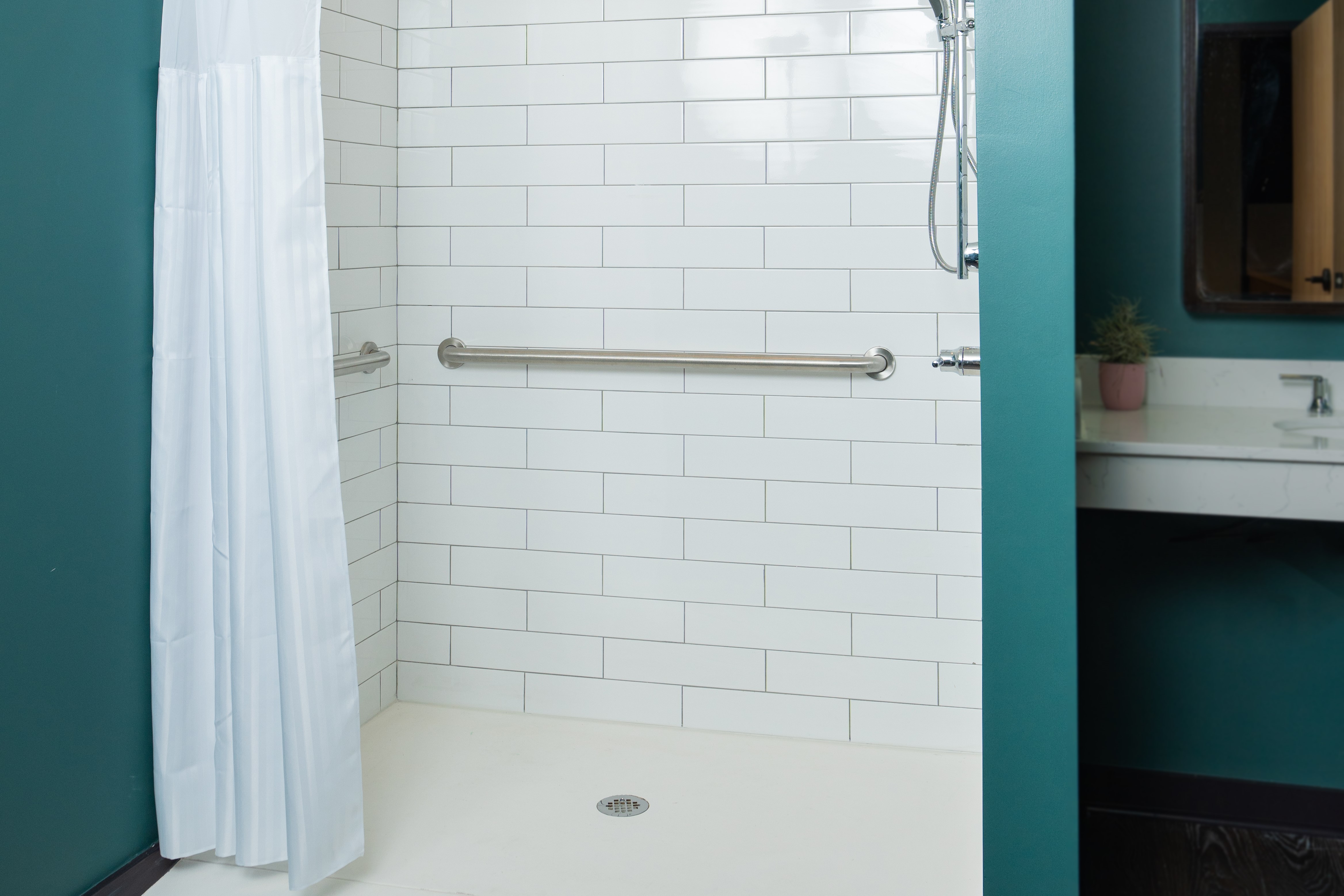 Guest room bath at the Origin Baton Rouge, a Wyndham Hotel in Baton Rouge, Louisiana